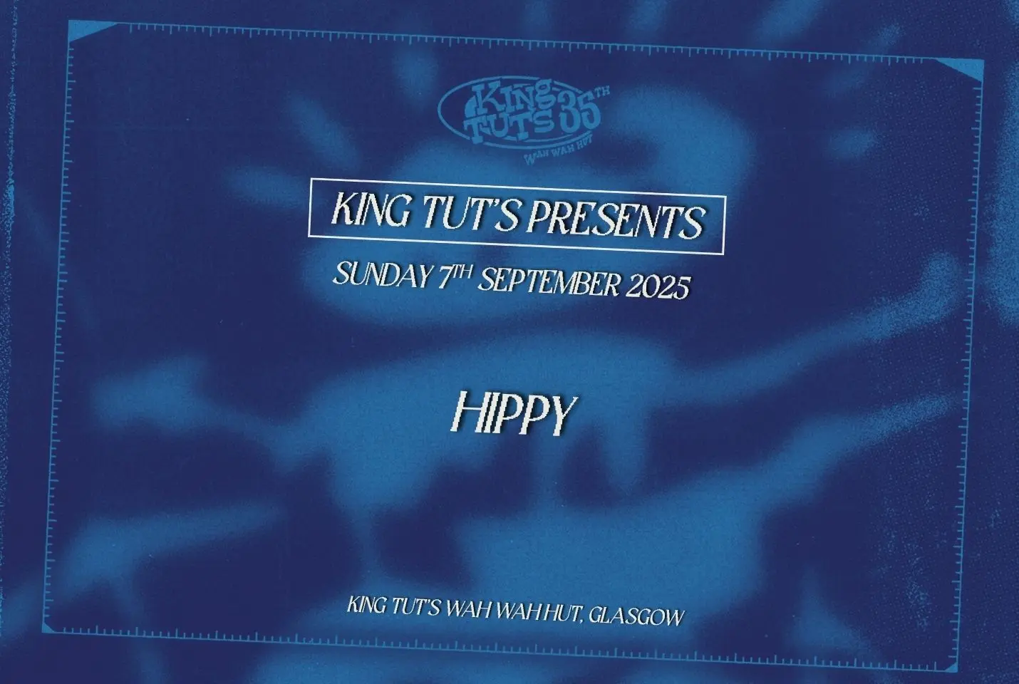 Hippy white text on coloured background