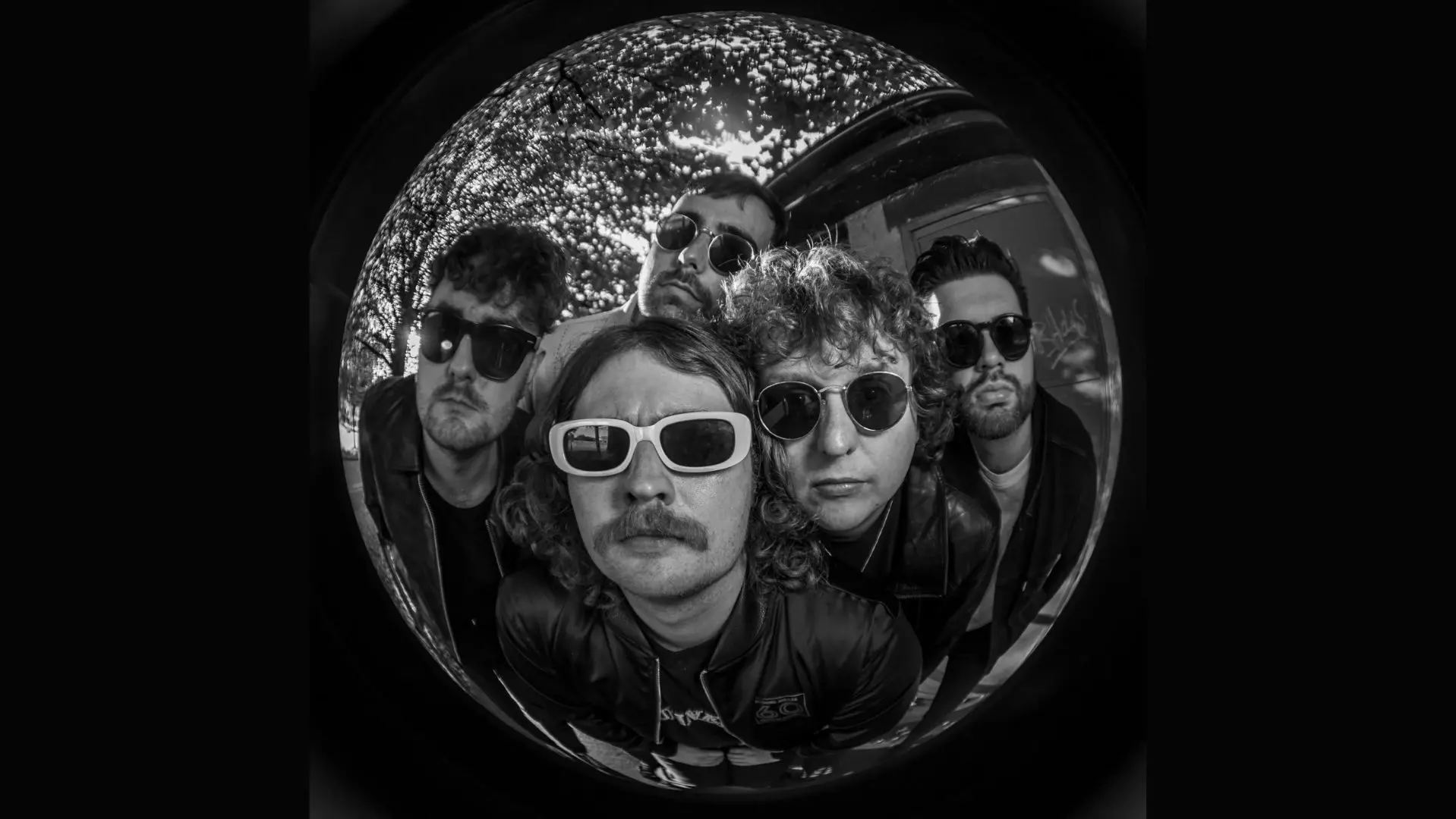 Fish eye lens image of the band Gallus