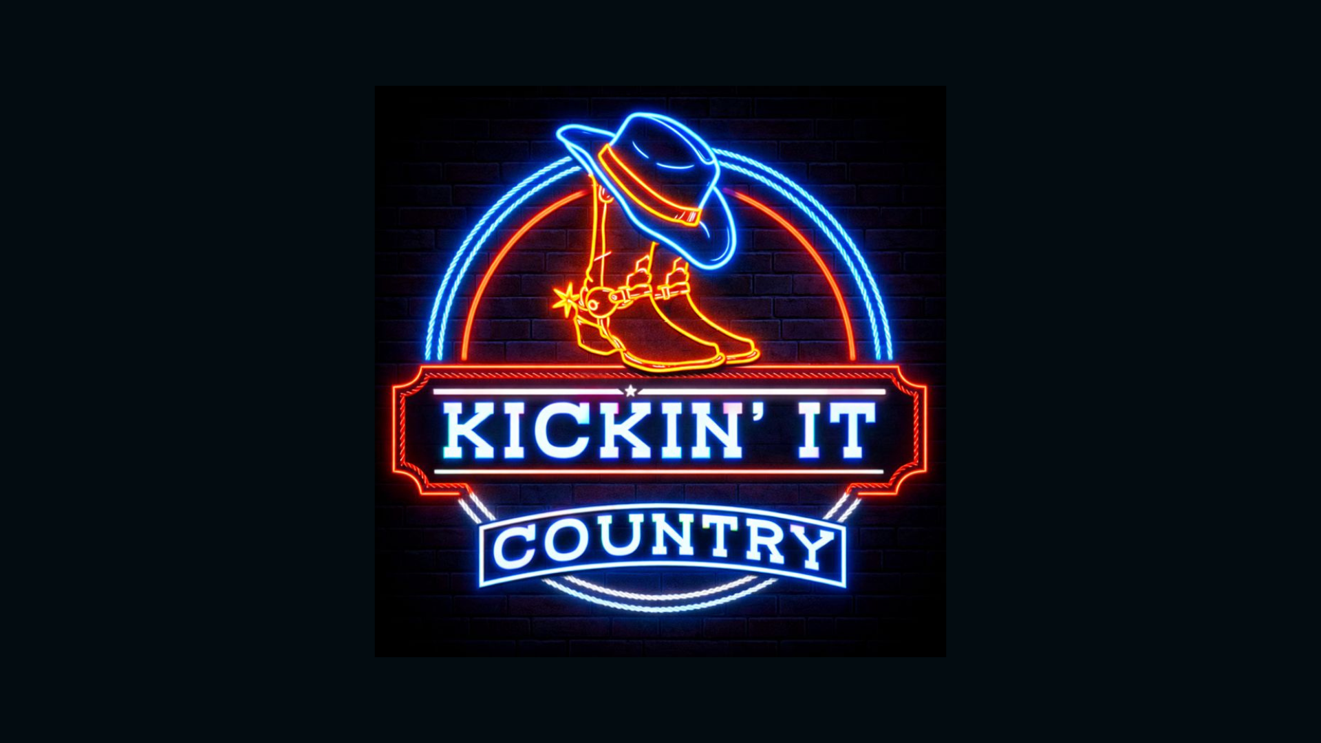 neon logo for kickin it country