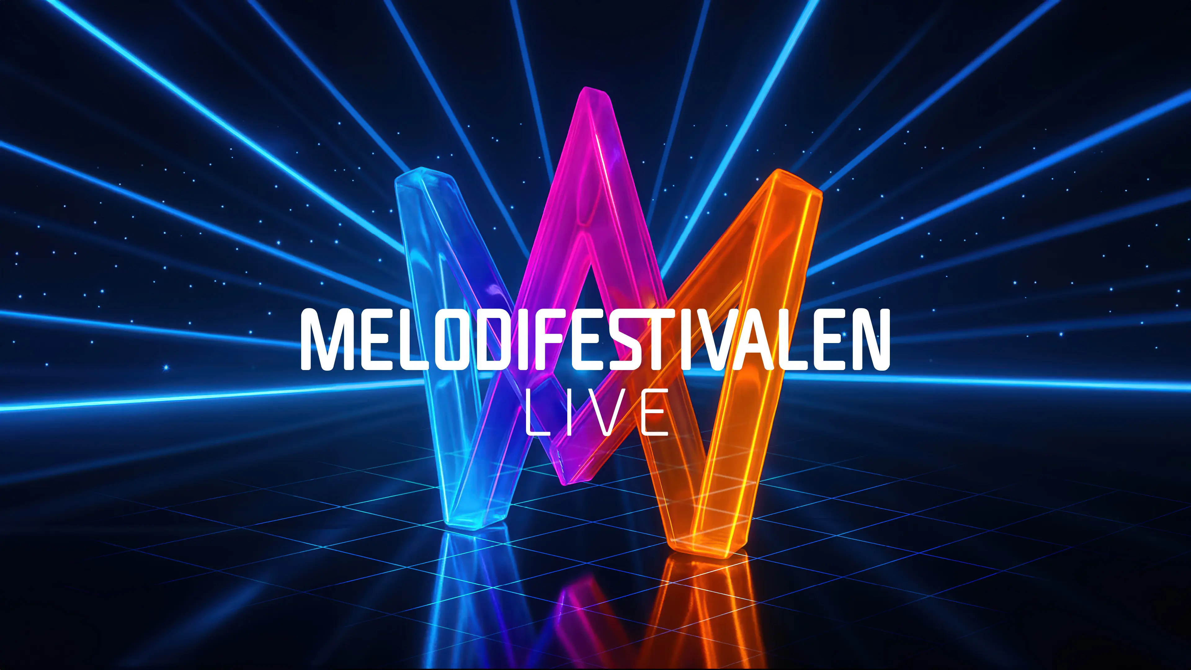 Melodifestivalen Live text med ny logga i bakgrunden