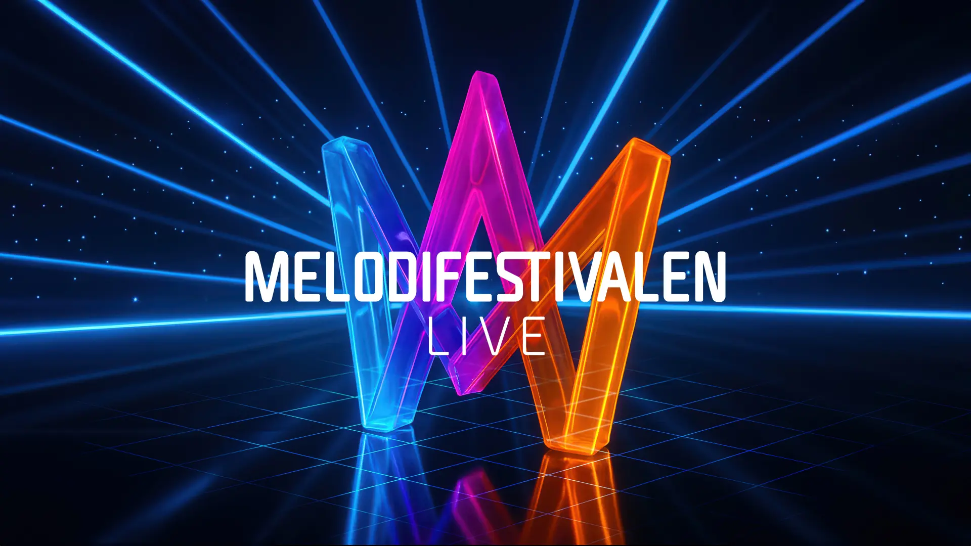 Melodifestivalen Live text med ny logga i bakgrunden