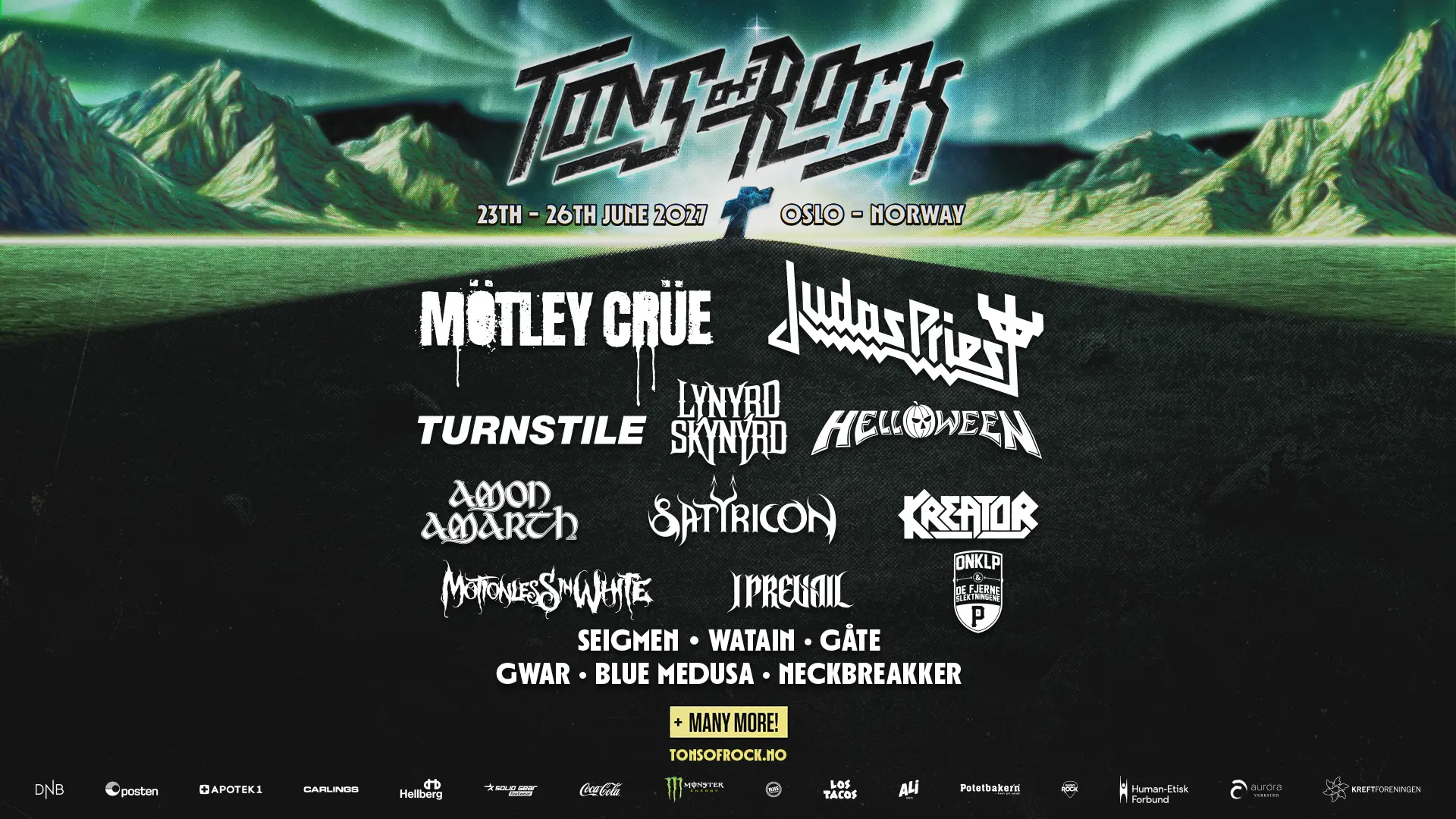 Lineup for Tons of Rock 2027