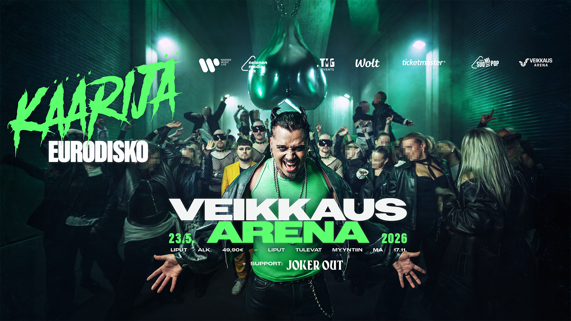 Käärijä – EURODISKO 2026 Tickets, Tour and Concert Dates – www.veikkausarena.fi