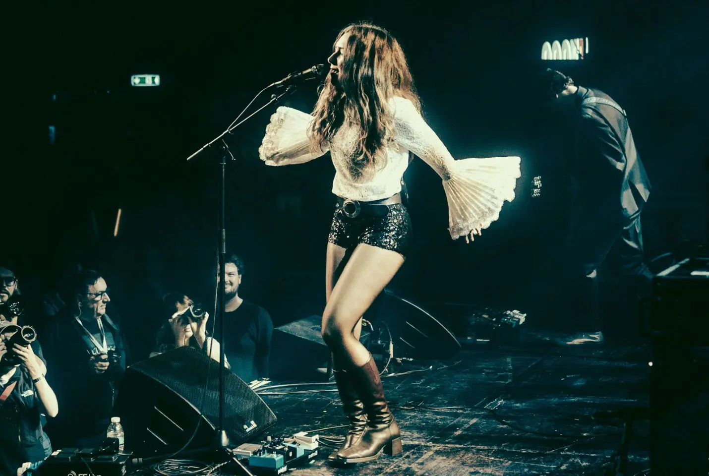 A woman performing on stage