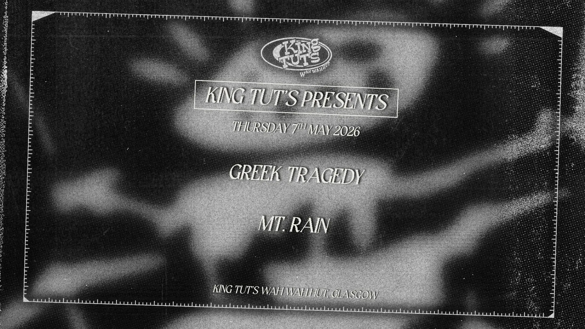 B&W Promotional poster for King Tut's