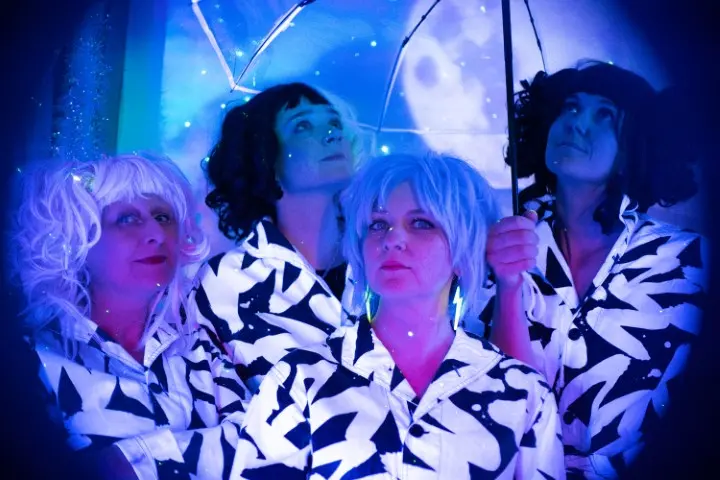 Birdvox posing in UV neon colours